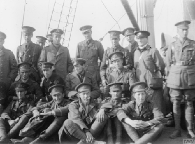 Officers of the Howe Battalion on board the transport returning from Ostend