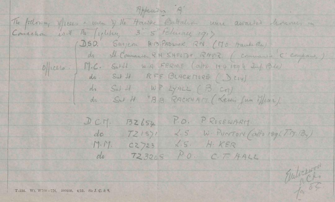 Royal Naval Division .info Clifford Tiver BAKER LZ/1231 Hawke Btn. Diary