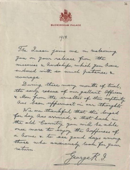 Royal Naval Division .info Wynn Jones King George V letter