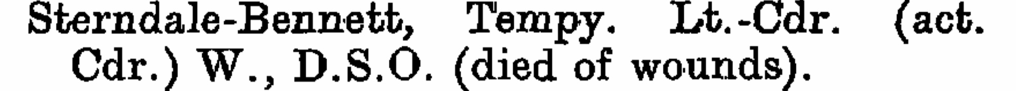 Walter Sterndale-Bennett death notice